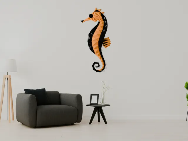 Geometric Seahorse Wall art