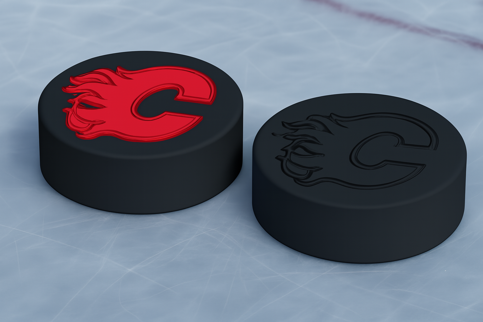 Calgary Flames NHL Hockey Puck Logo