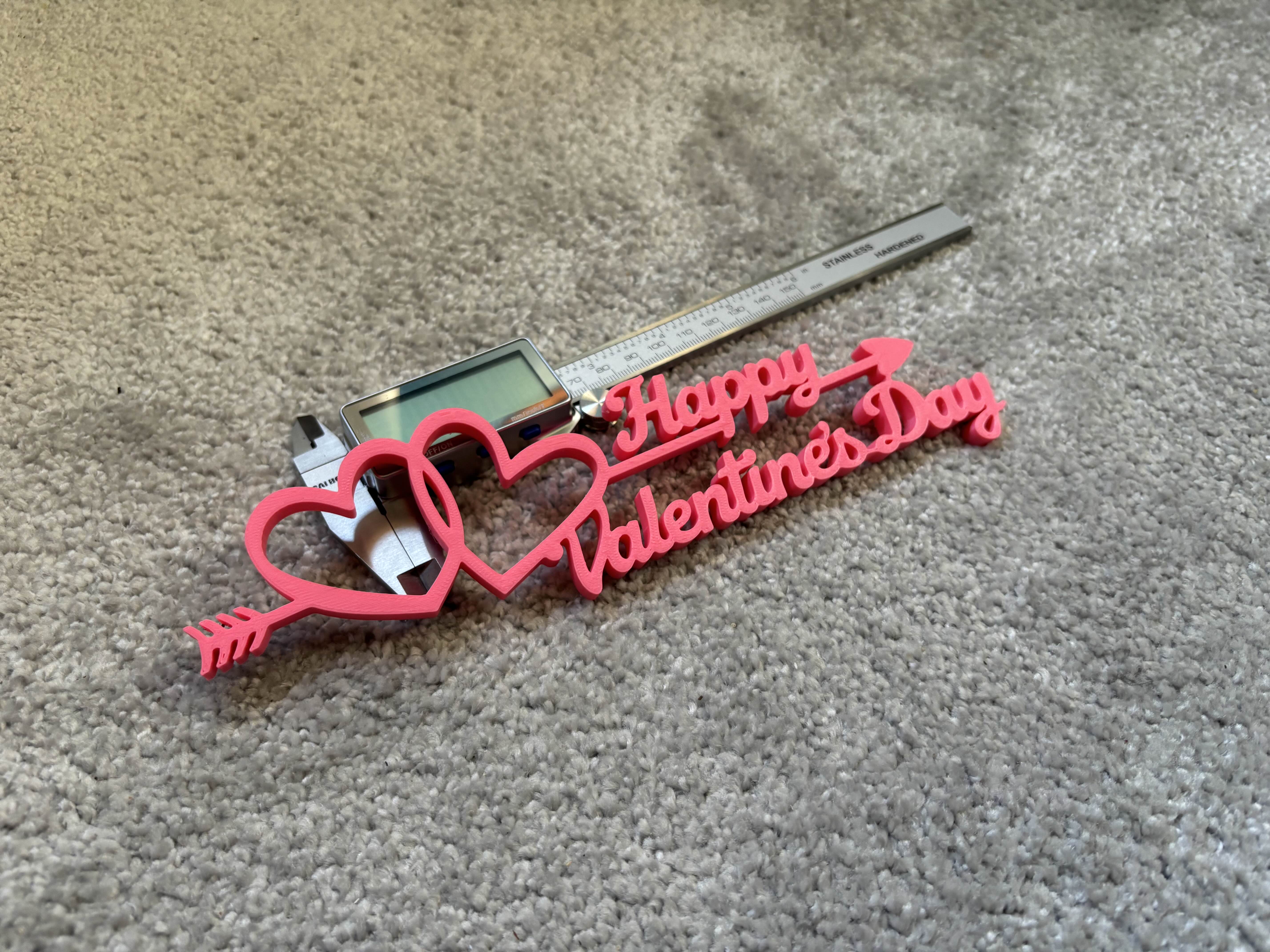 Happy Valentine’s Day Arrow Hearts Wall Decor – 3D Printable Romantic Sign