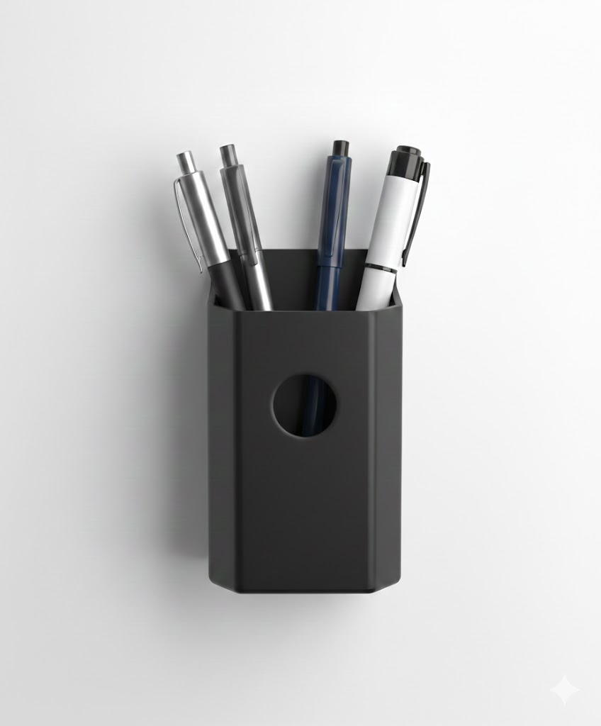 Minimalist One-Screw Pen Holder | Sleek Wall Mount Organizer