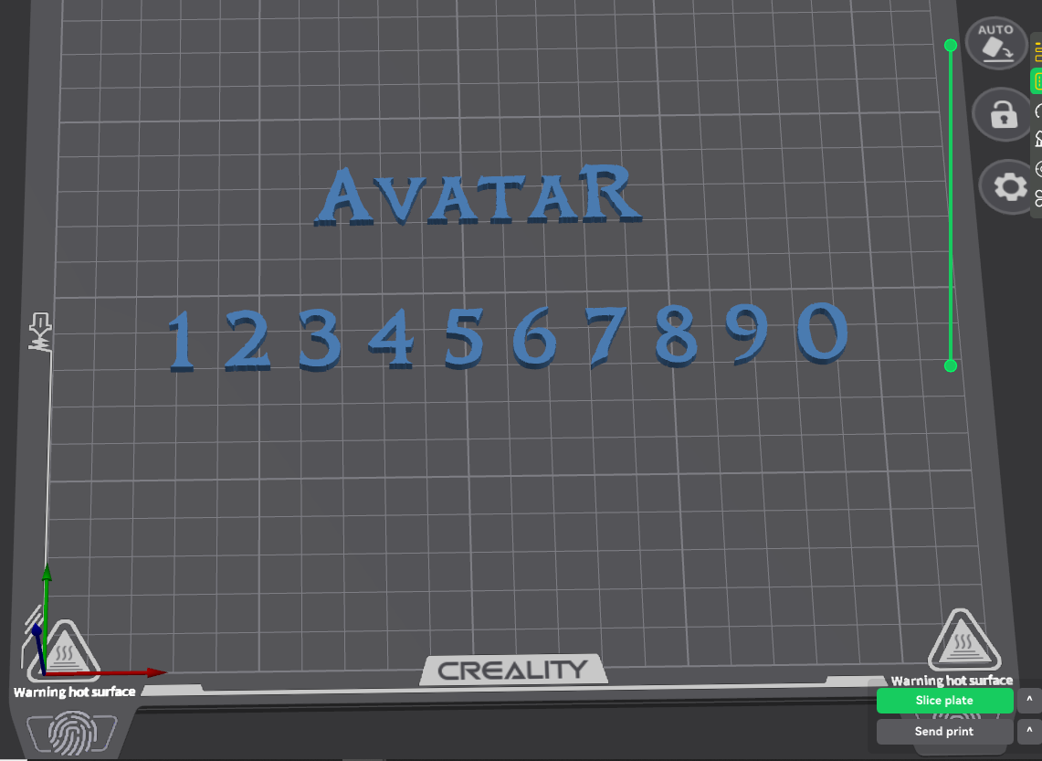 Avatar movie style letters and digits