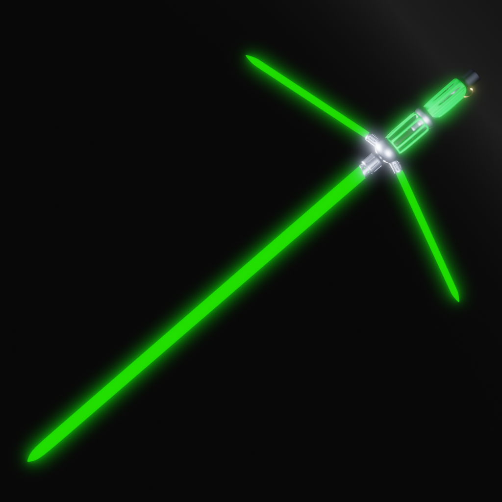 The Jedi's lightsaber from the Star Wars movie.
