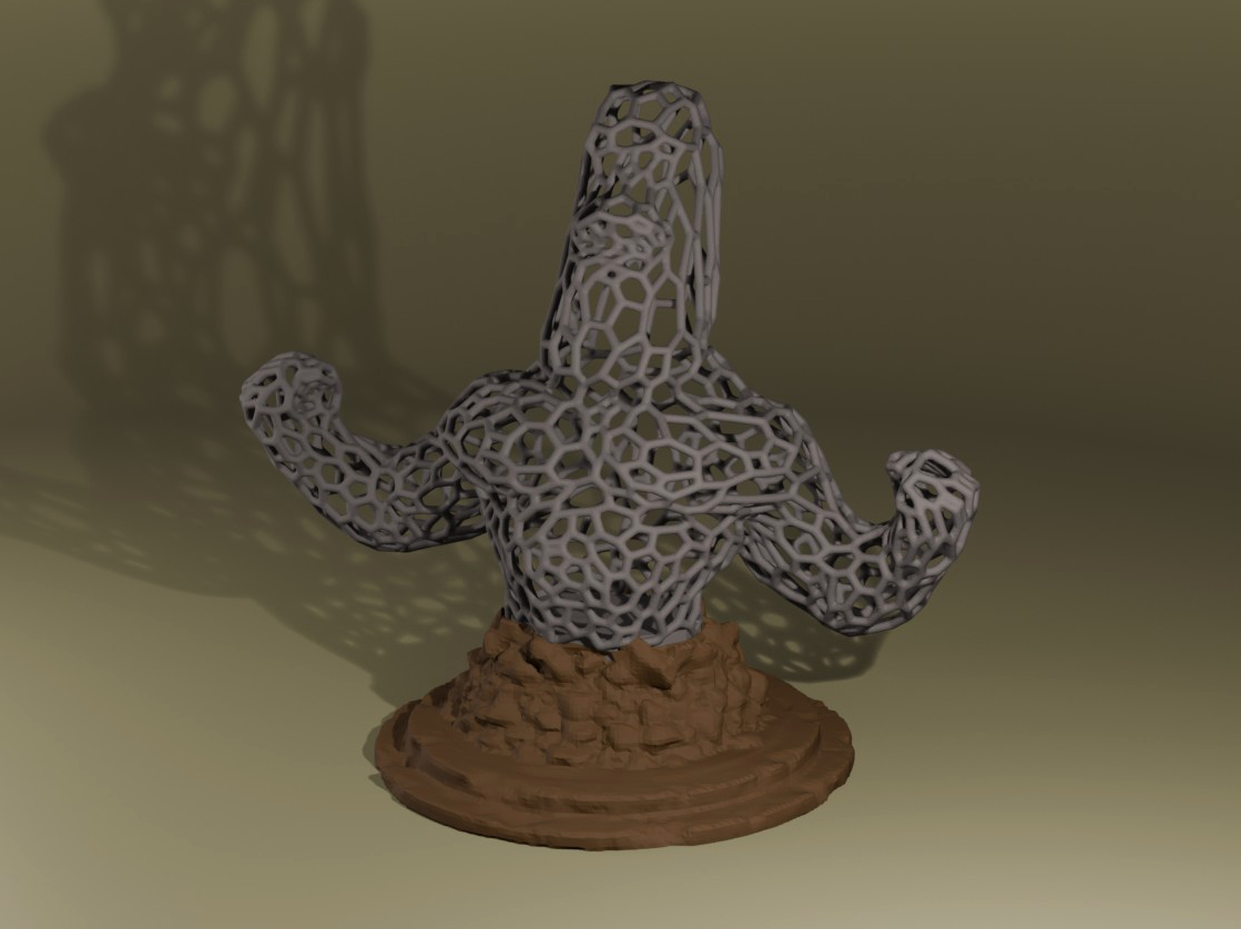 Buff/Muscular Moai Voronoi
