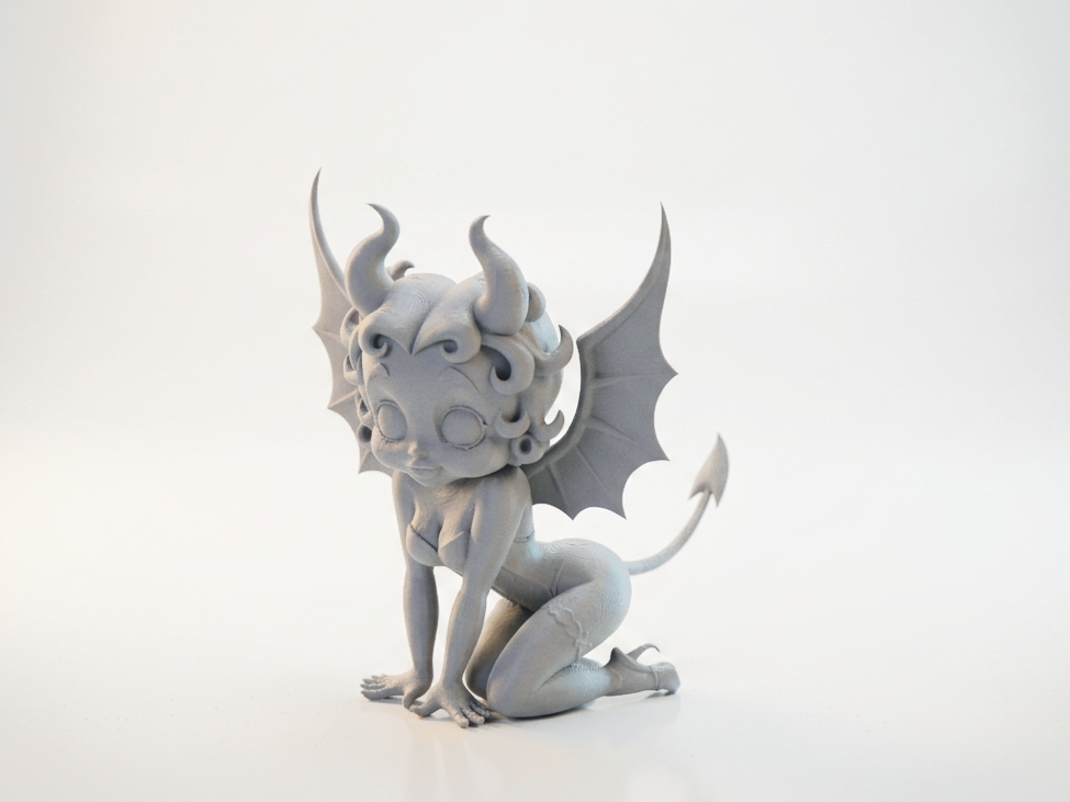 Demon Kneeling Figurine Fantasy 3D Printable