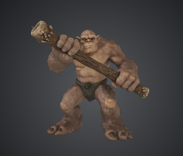 Ogre Brute with Wooden Club – Large Fantasy Monster