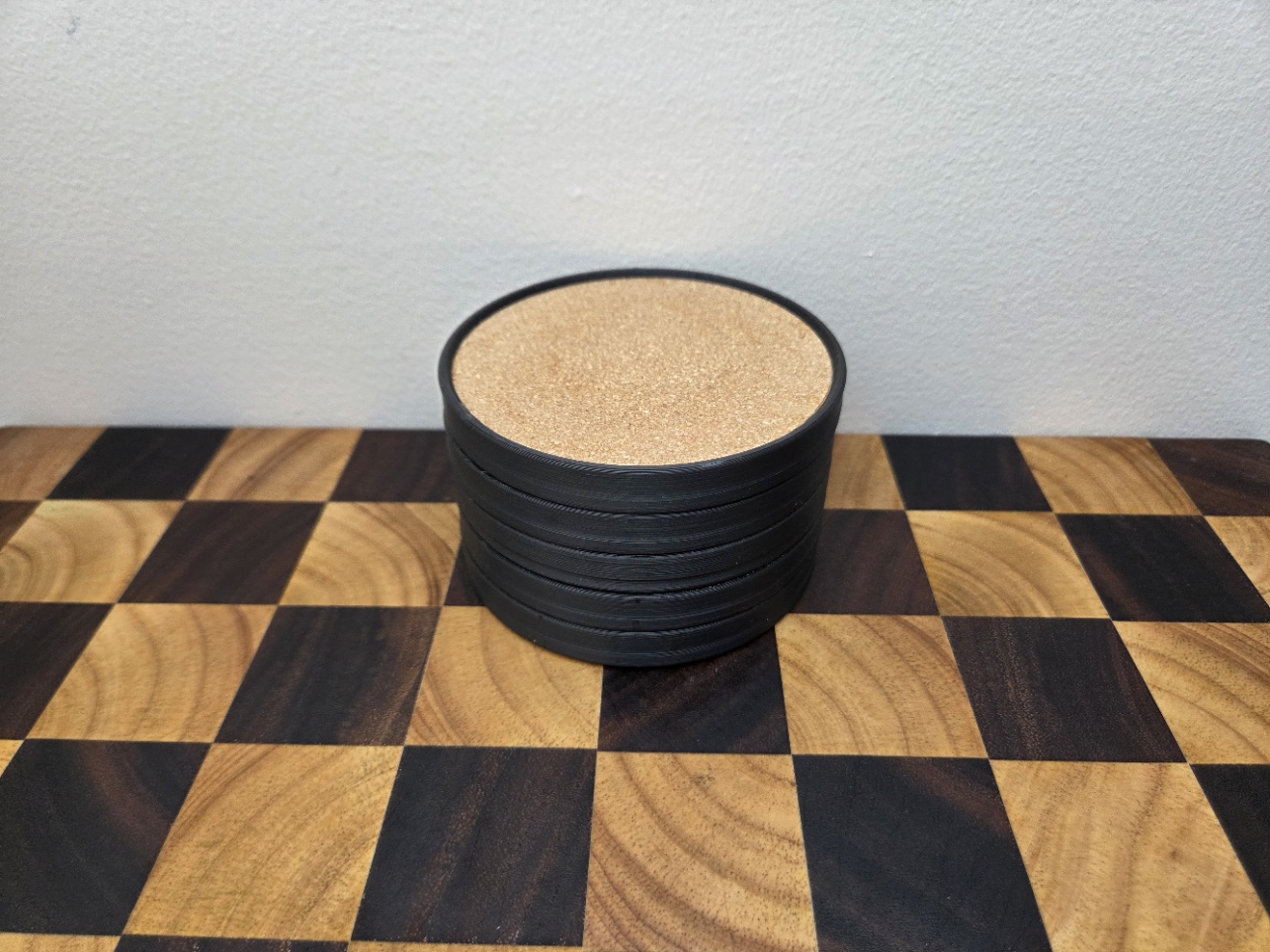 Miniatura 5 do modelo 3D Stackable Dual-Cork Coasters (100mm Inserts)