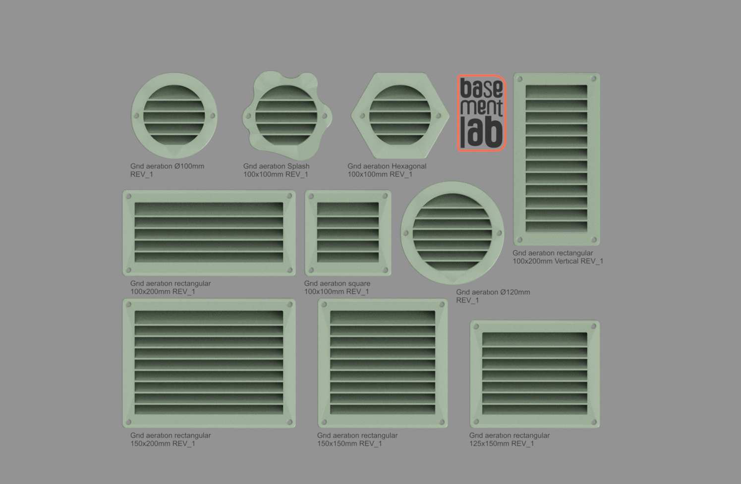 Ventilation Grille / Grid - Collection  (rectangular - round) - Griglia di ventilazione  misure varie (rettangolare - tonda) — miniatura 2