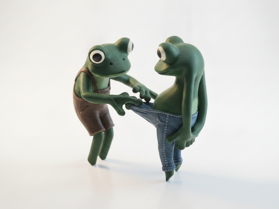 Frogs Dancing Figurine Animals 3D Printable