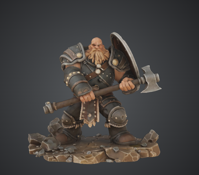 Armoured Dwarf Warrior with Battle Axe