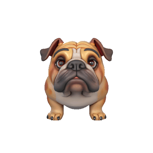 Bulldog Figurine – 3D Printable Chunky Dog Model