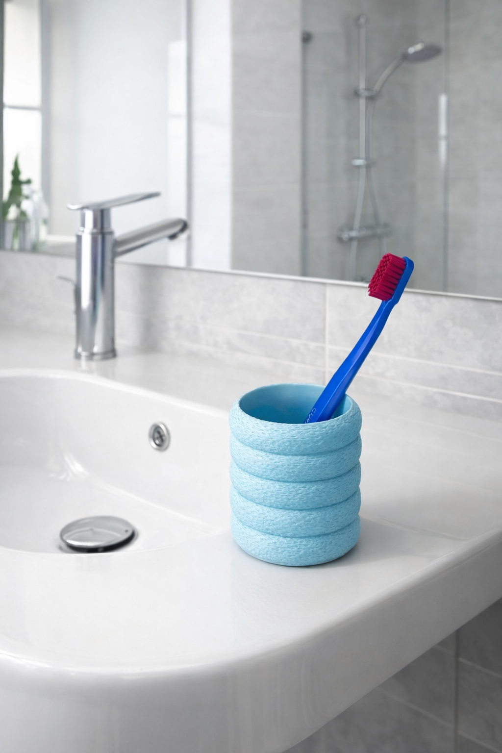 Fuzzy Skin Donut Toothbrush Cup