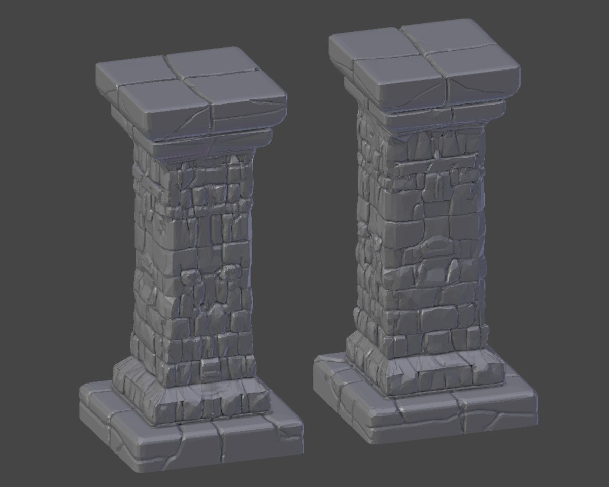 DND Terrain Space Pillar Rough Stone FDM (Nosupport) wargame Easytoprint