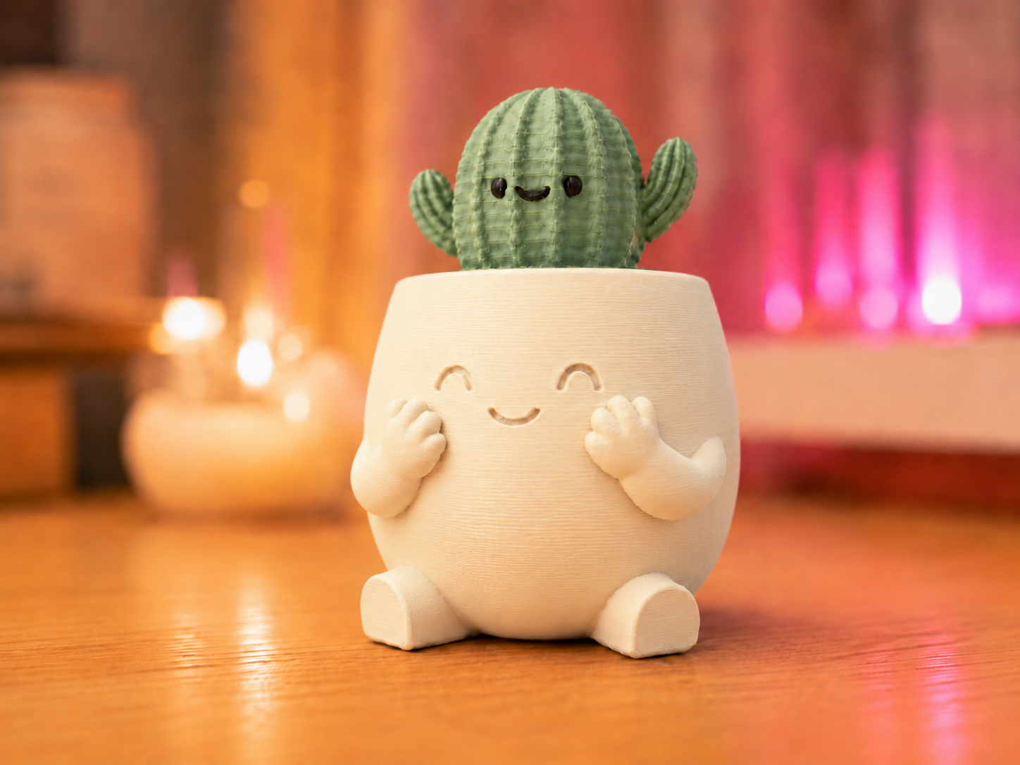 Planter "Milo" with Knitted Cactus