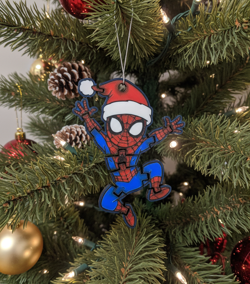 Spider-Man Christmas Tree Santa Costume Flexi Ornament