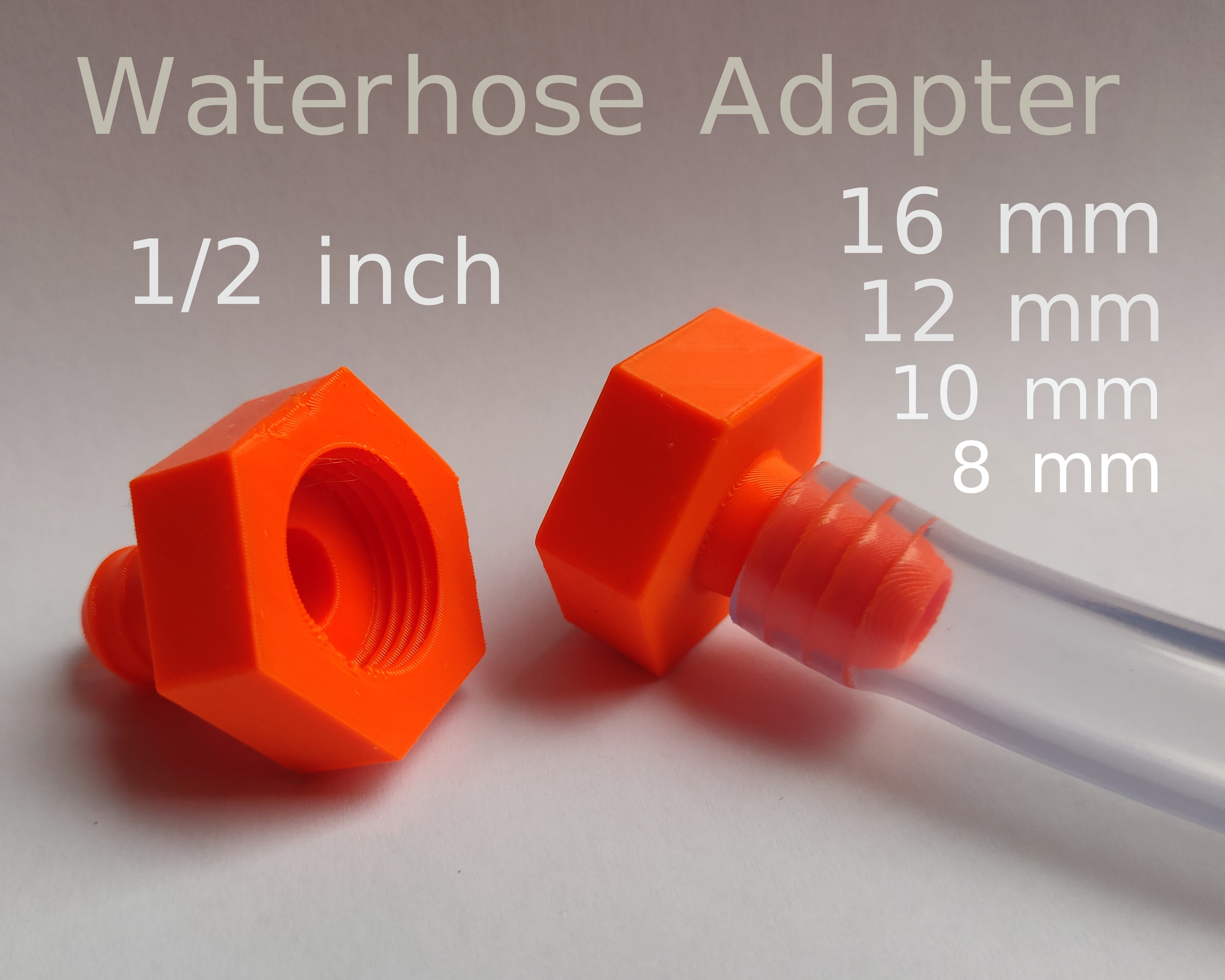 Hose Adapter 1/2 inch -> 8mm / 10mm / 12mm / 16mm