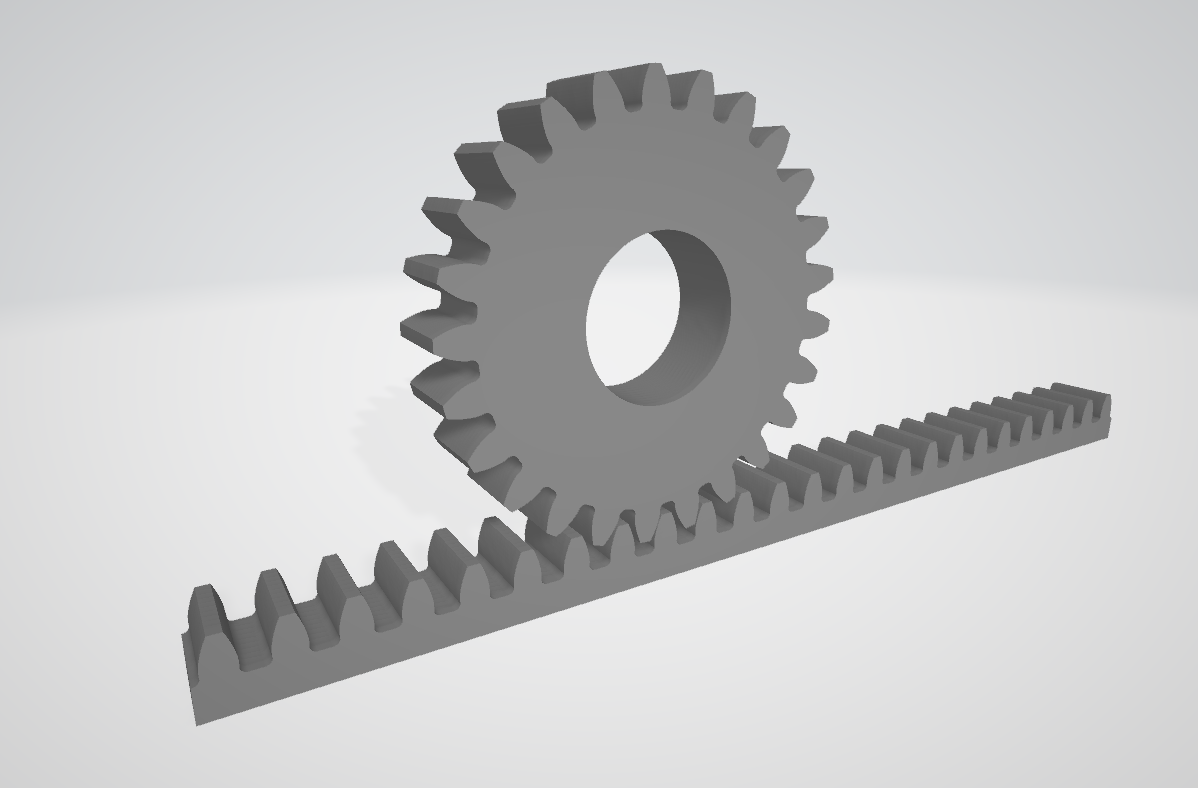 Rack and pinion gears