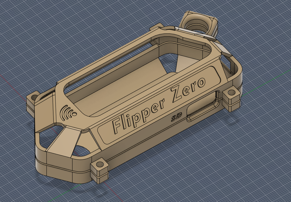 Skeletonized Flipper Zero Case With Carabiner Ring And Port Cutouts