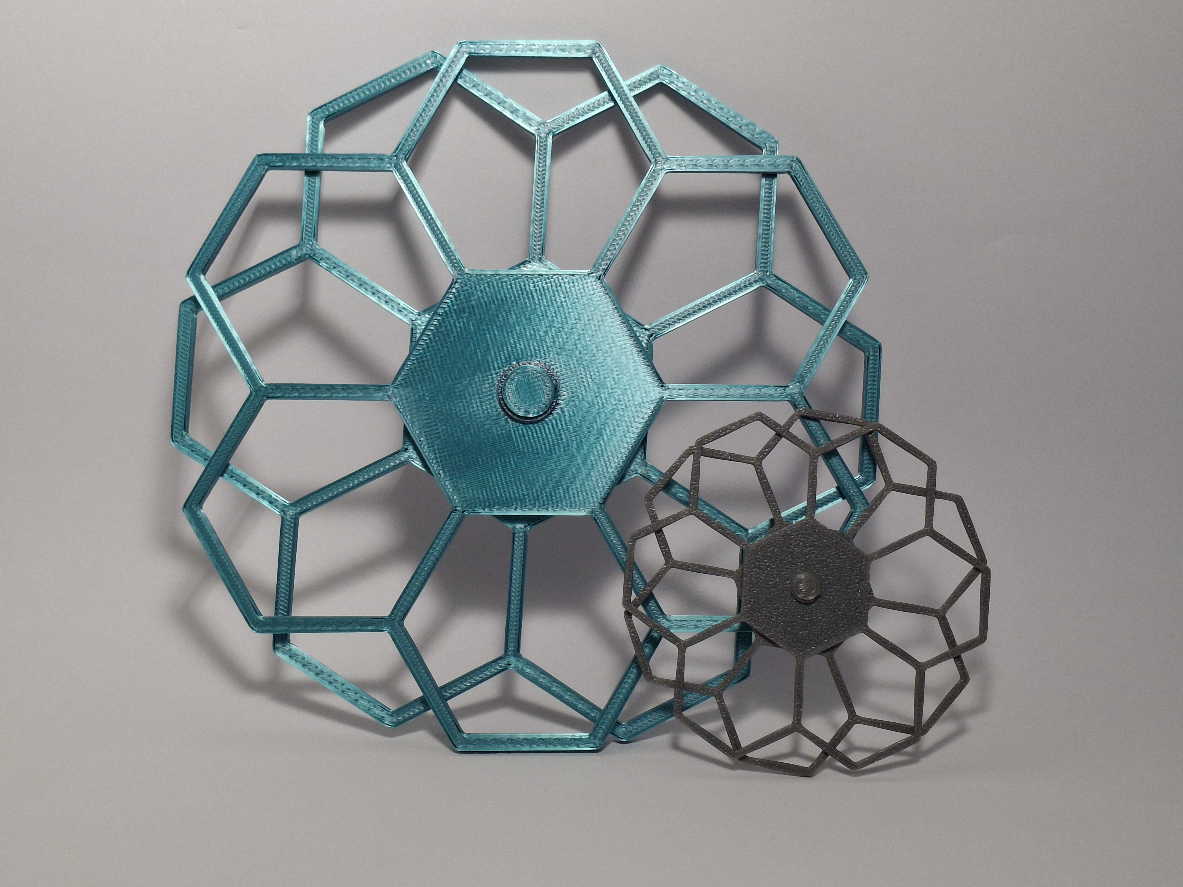 Spinning hexagons illusion
