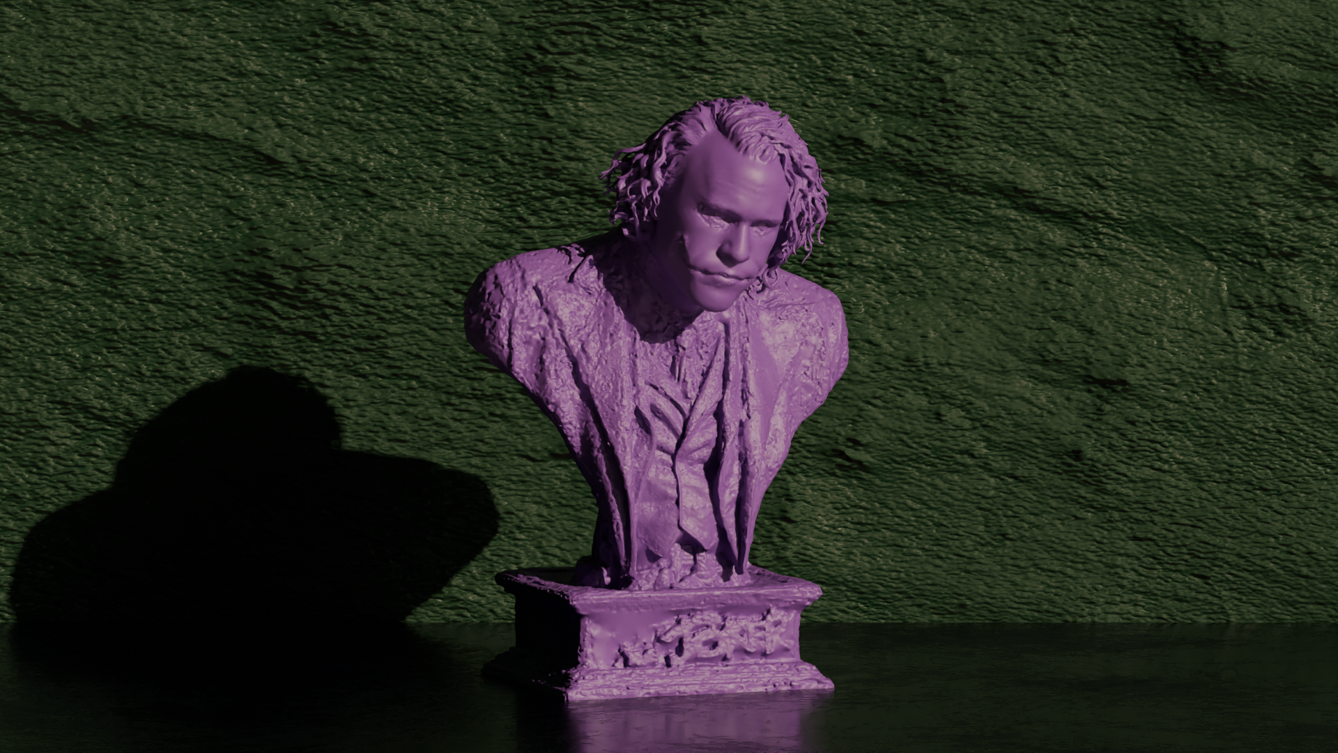 Joker Heath Ledger (Scanned) Bust - Dark Knight Figures 3D model by CalebTimoteo