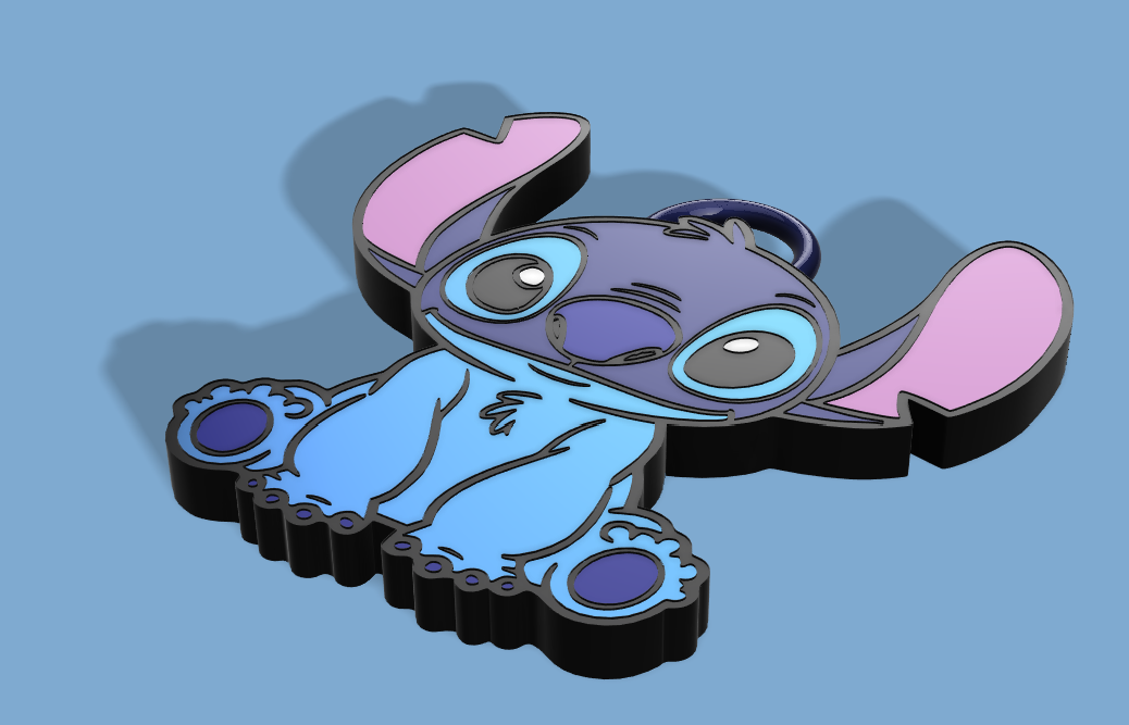 Miniatura 2 do modelo 3D Stitch Keychain