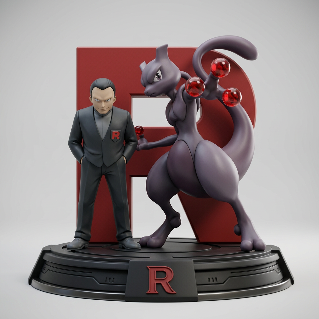 Team Rocket Diorama - Giovanni & Mewtwo