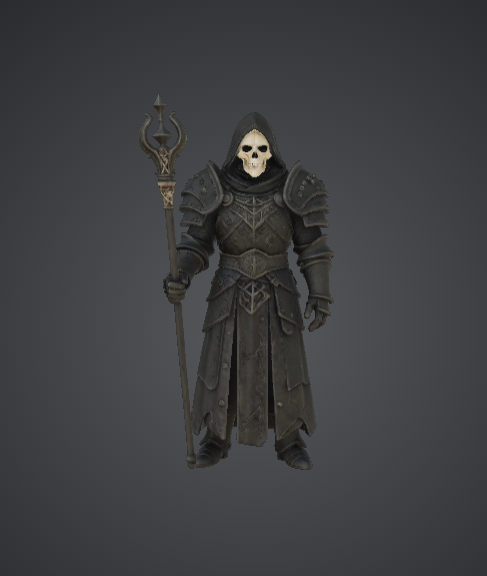 Skull Necromancer – Dark Hooded Death Mage 3D Printable Miniature