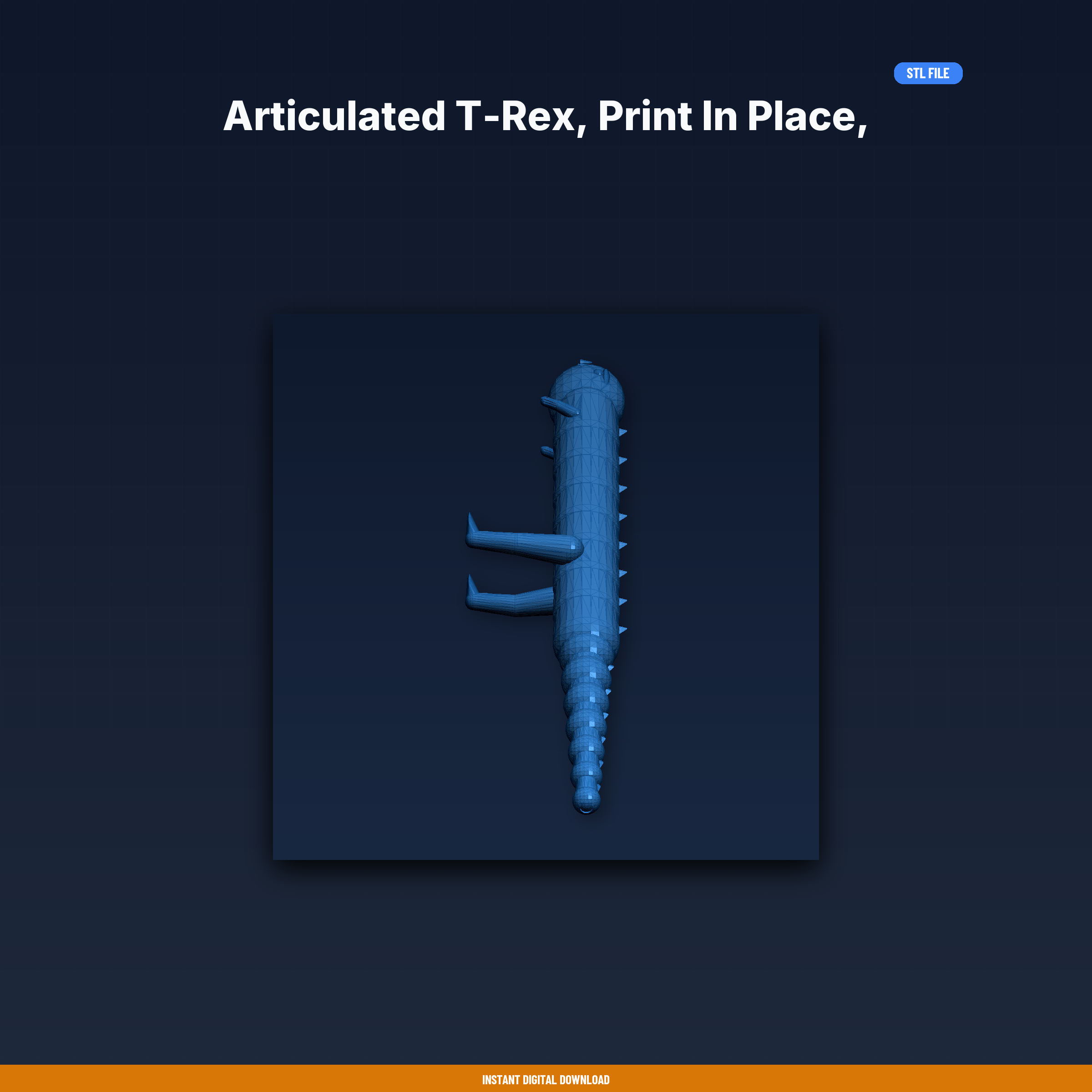 Articulated T-Rex, Print in Place, Ball Socket Joints, Dinosaur - 3D Printable STL File