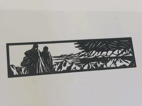 frodo sam scene mordor LOTR 2d decorative design 600x150mm printinplace