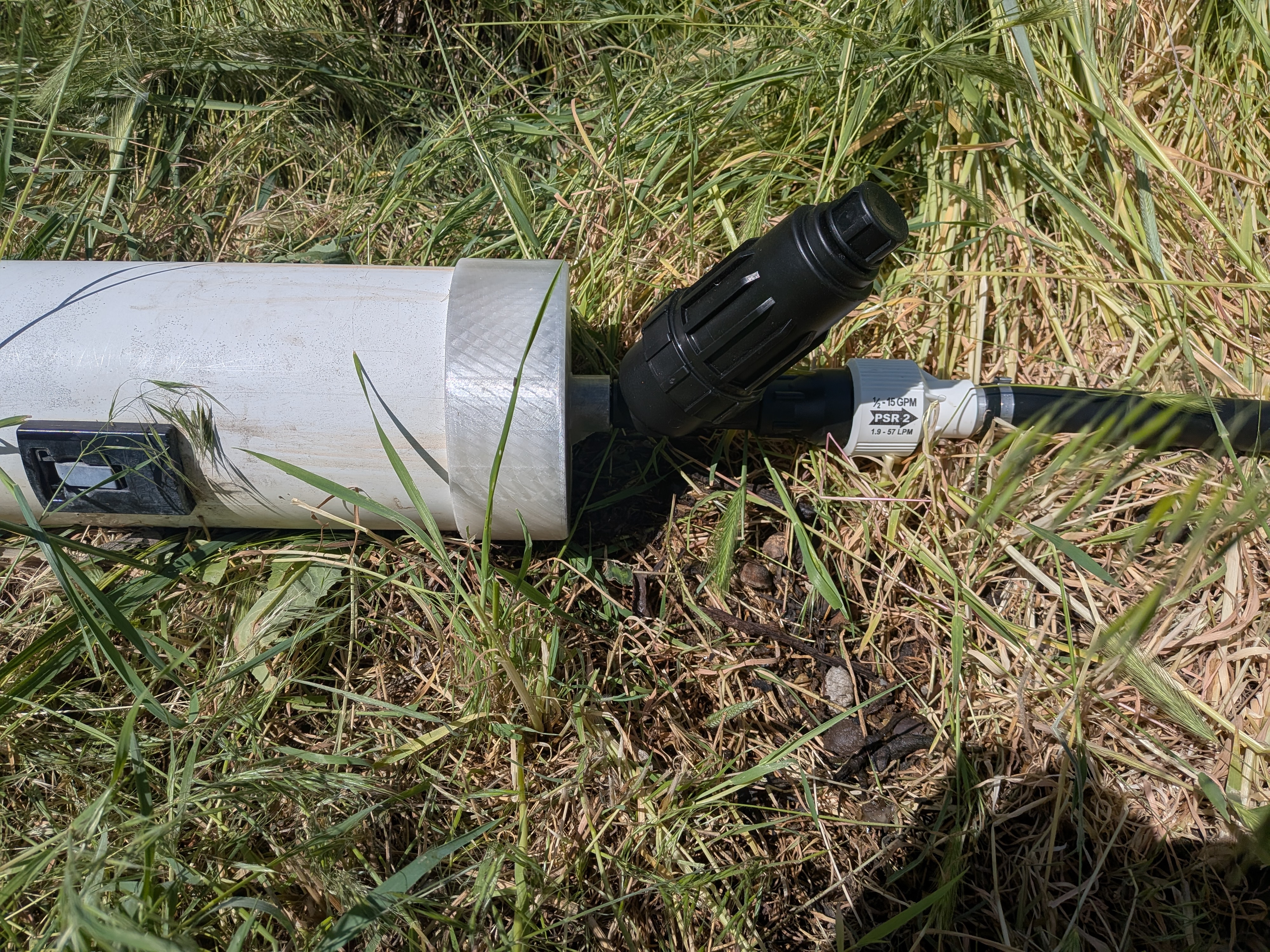 6 inch irrigation pipe transition to 3/4 inch female threaded