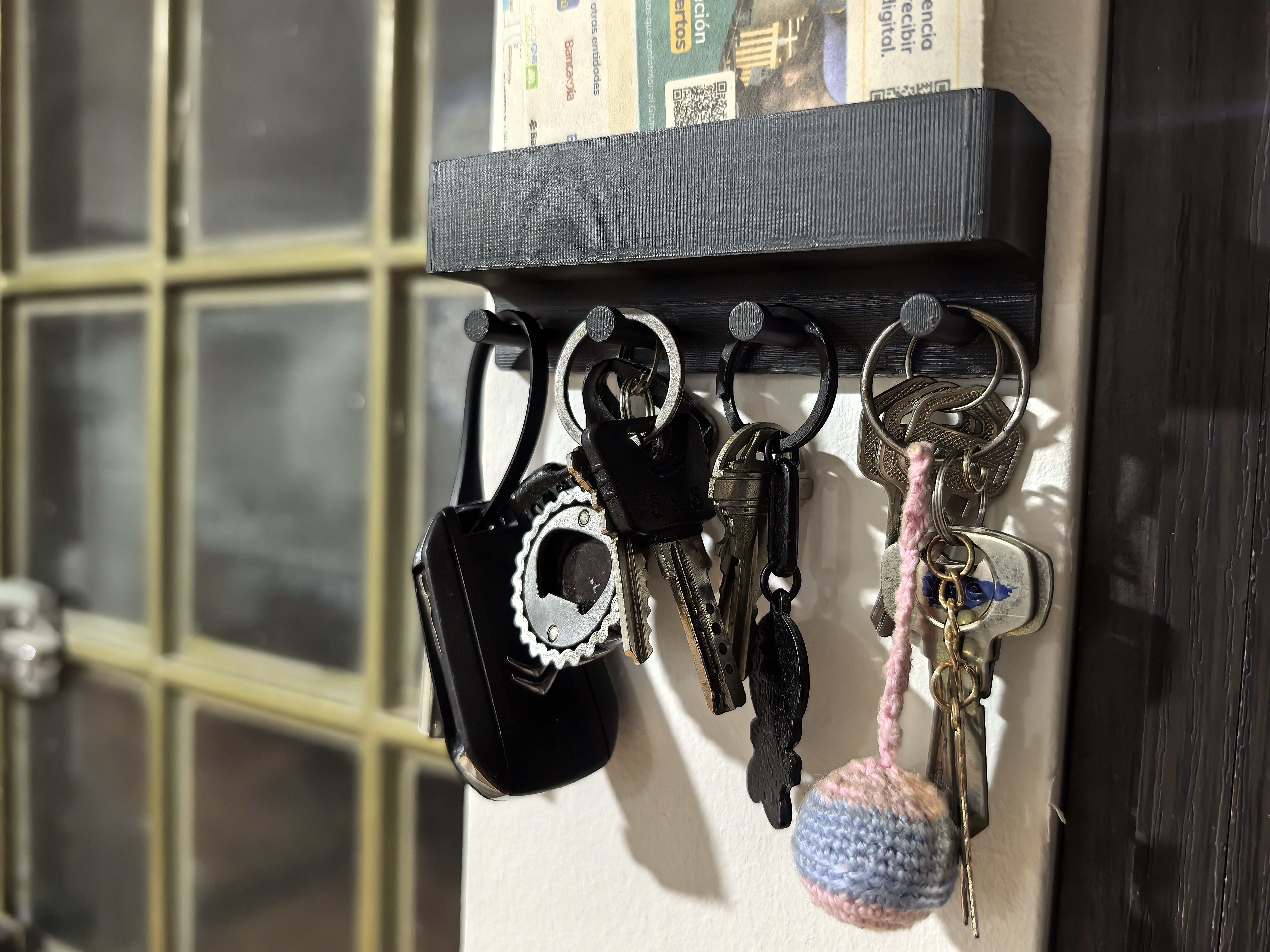 Minimalist Modular Key Holder with Storage Compartment  |  Portallaves minimalista modular con compartimiento
