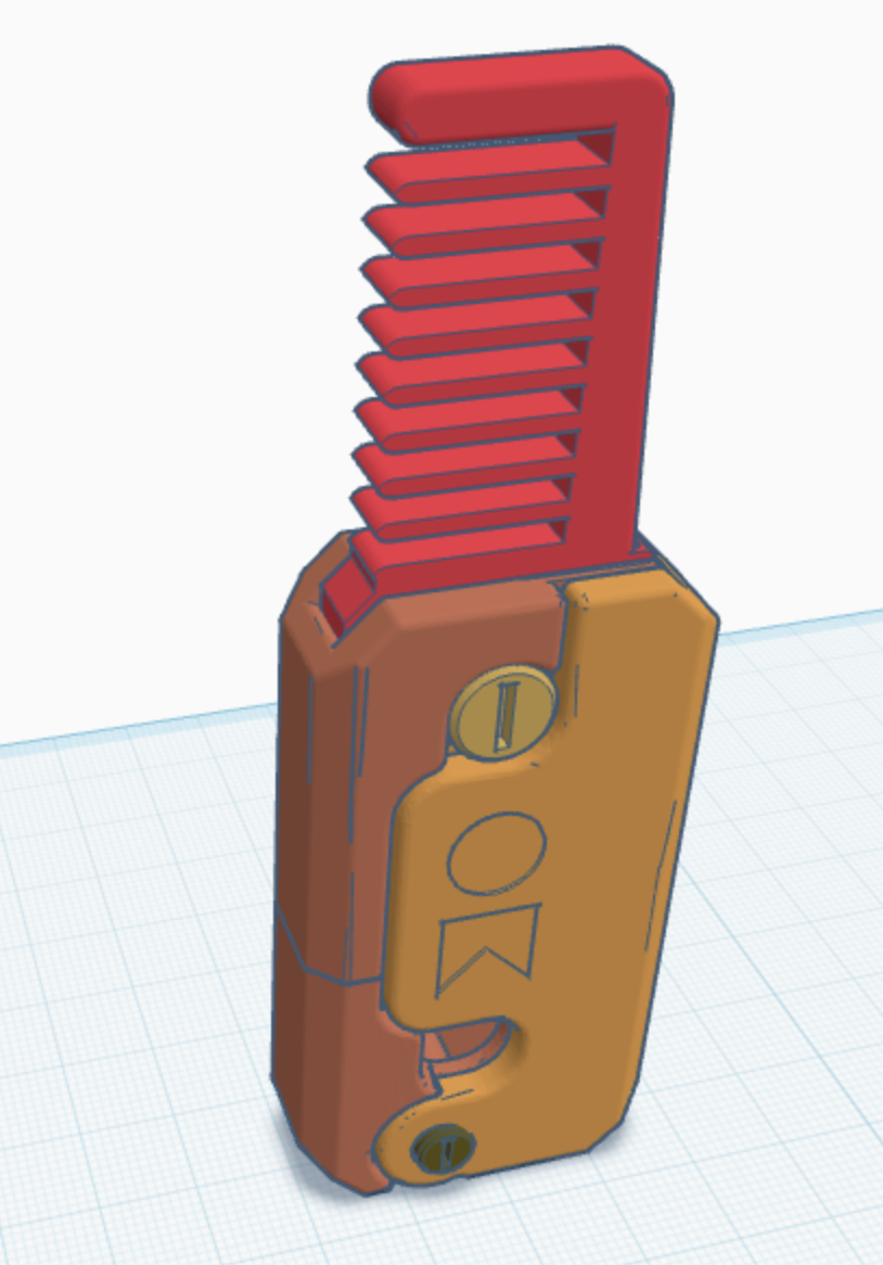hair brush for gravity knife of @DanielJosvai 3D model