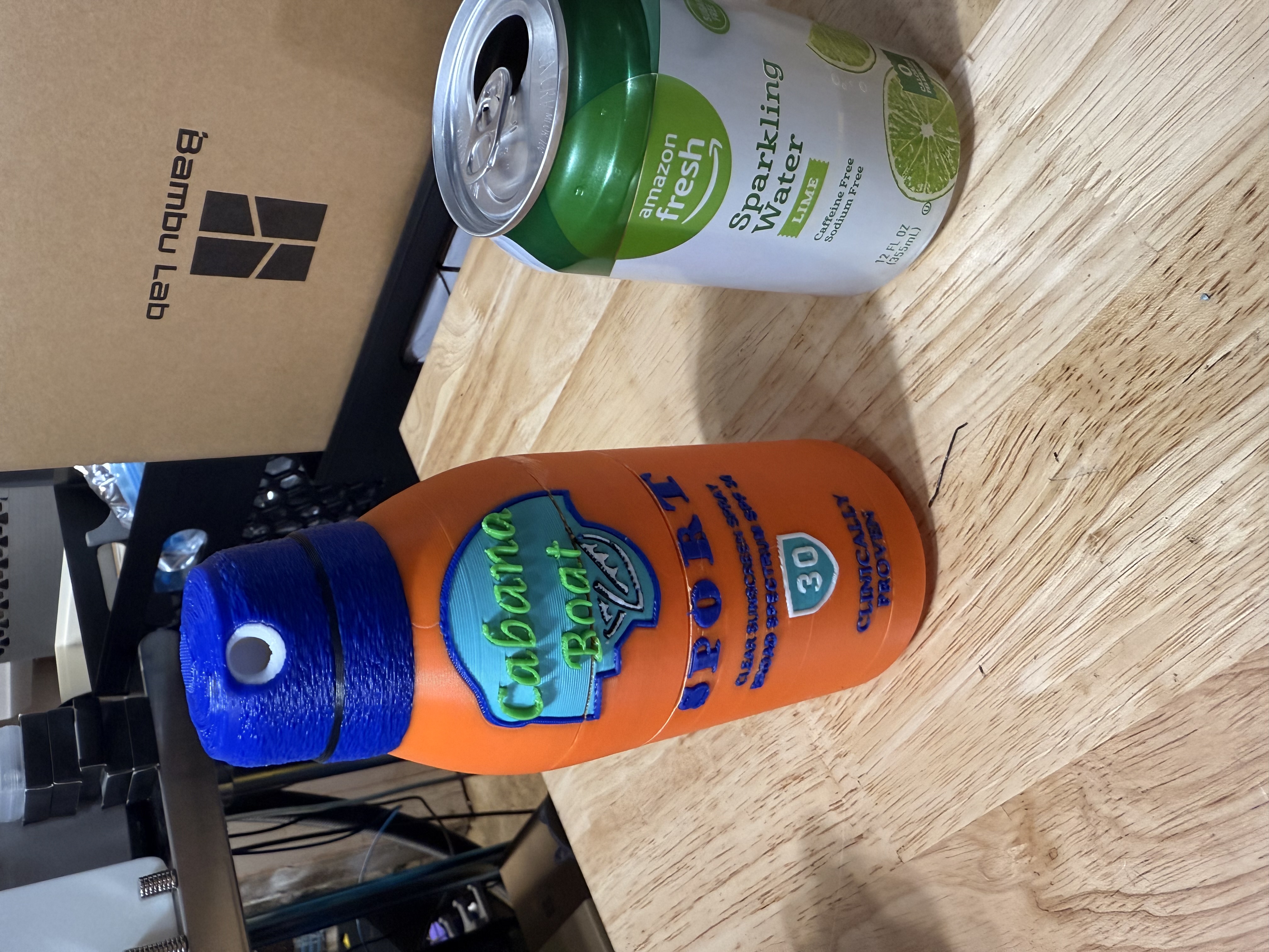 Fake sunblock koozie