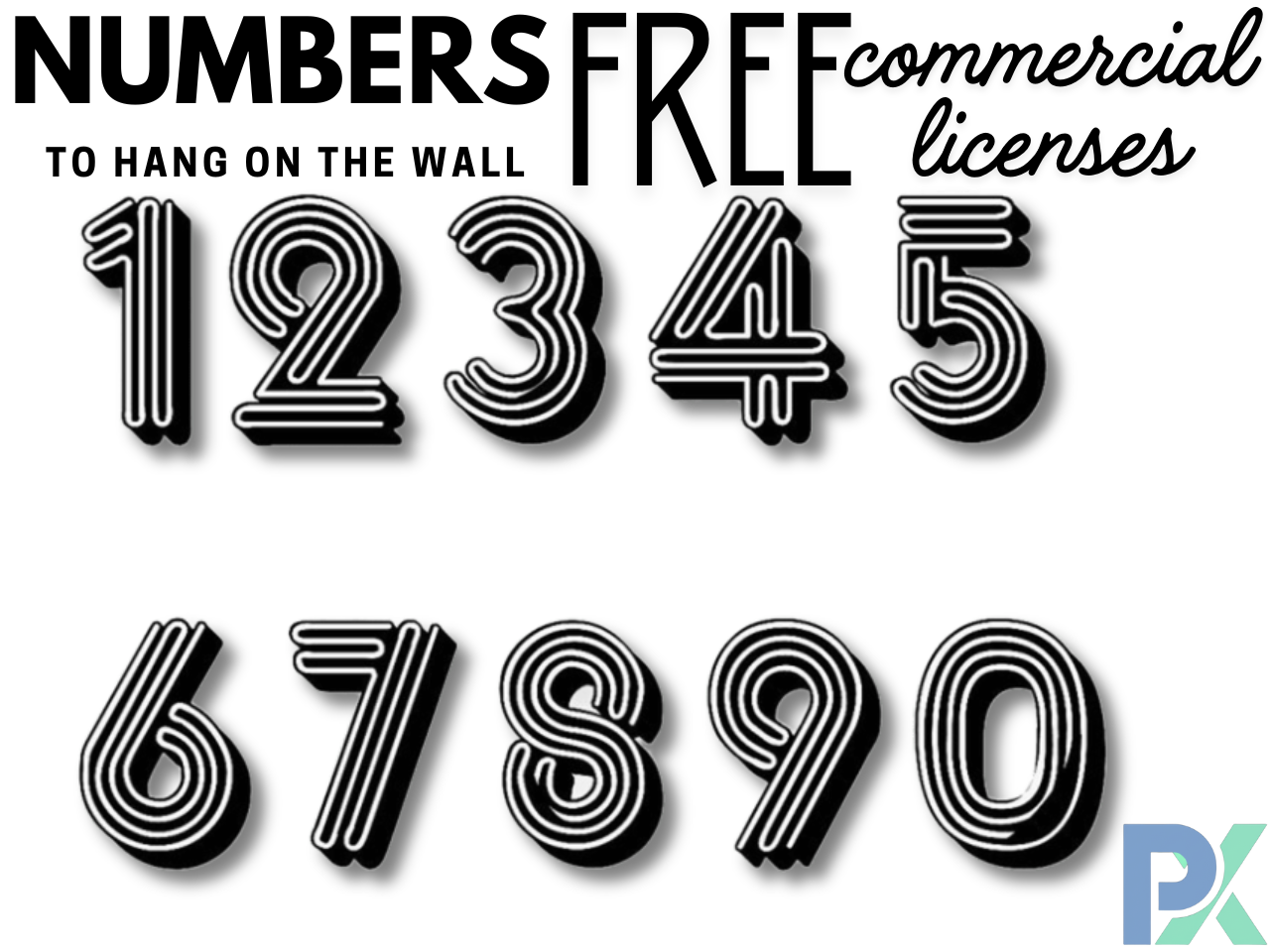 Numbers to hang on the wall