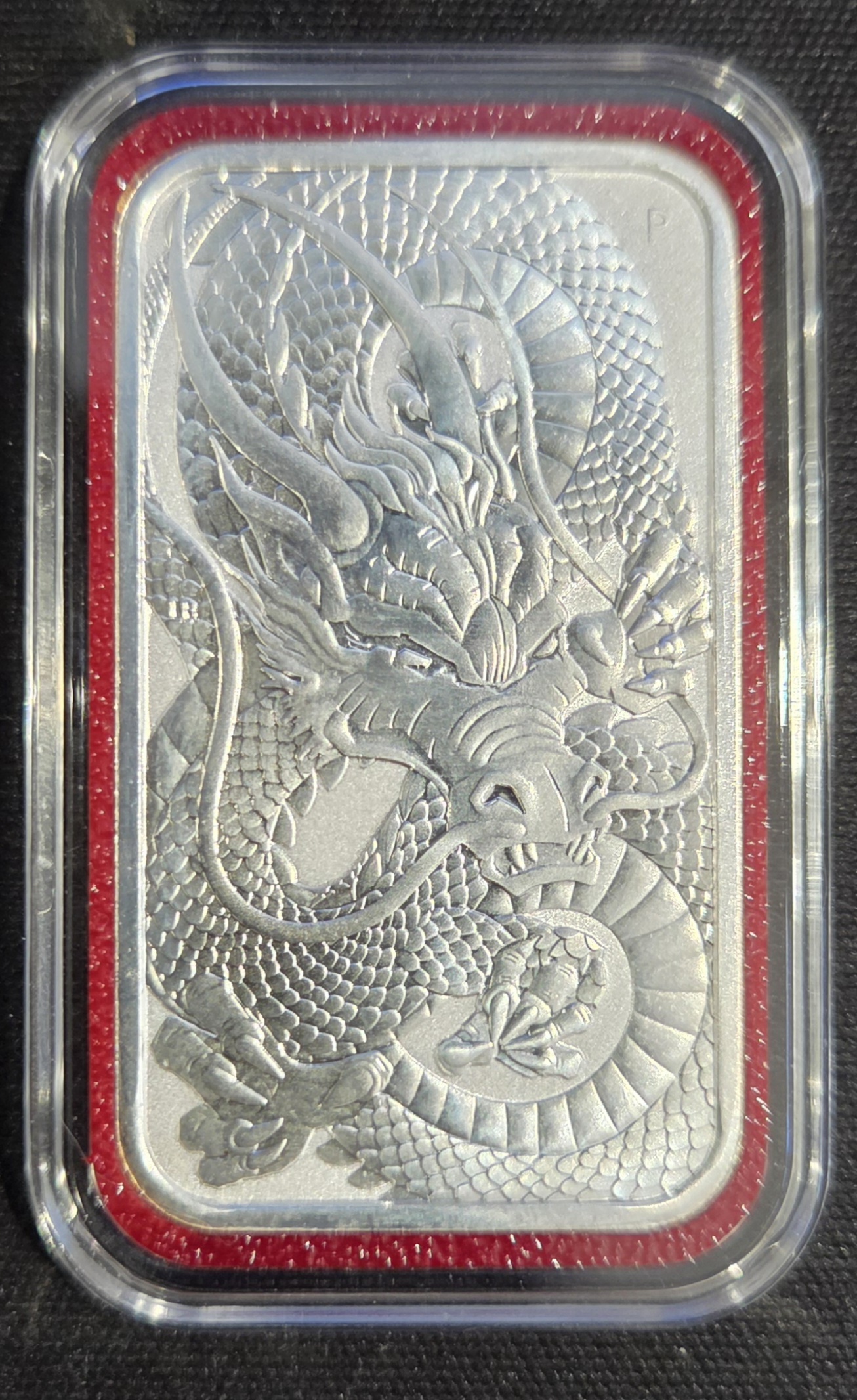1oz Silver Perth Mint Dragon Air-Tite Capsule Frame