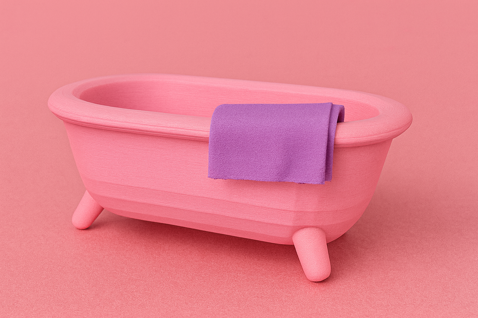Miniature Bathtub with Towel (Multicolor)