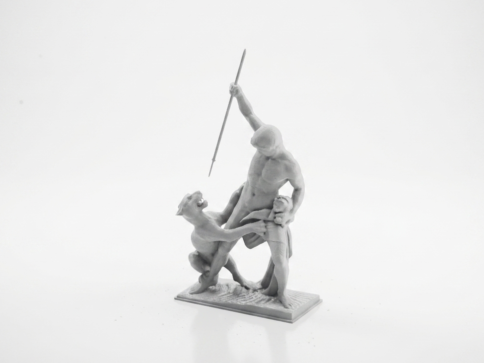 Panther And Man Combat Figurine Sculpture 3D Printable