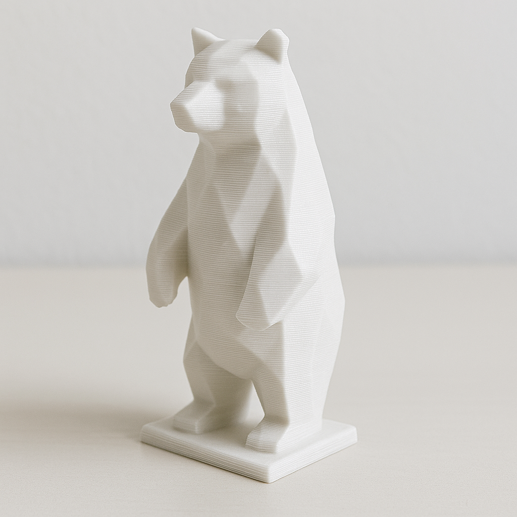 Low-Poly Bear – Geometric Animal Figurine for 3D Printing