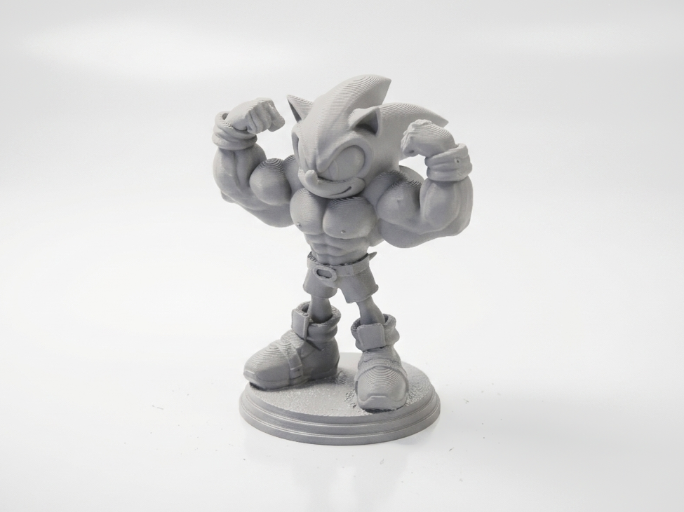 Buff Sonic Figurine Gaming Character 3D Printable