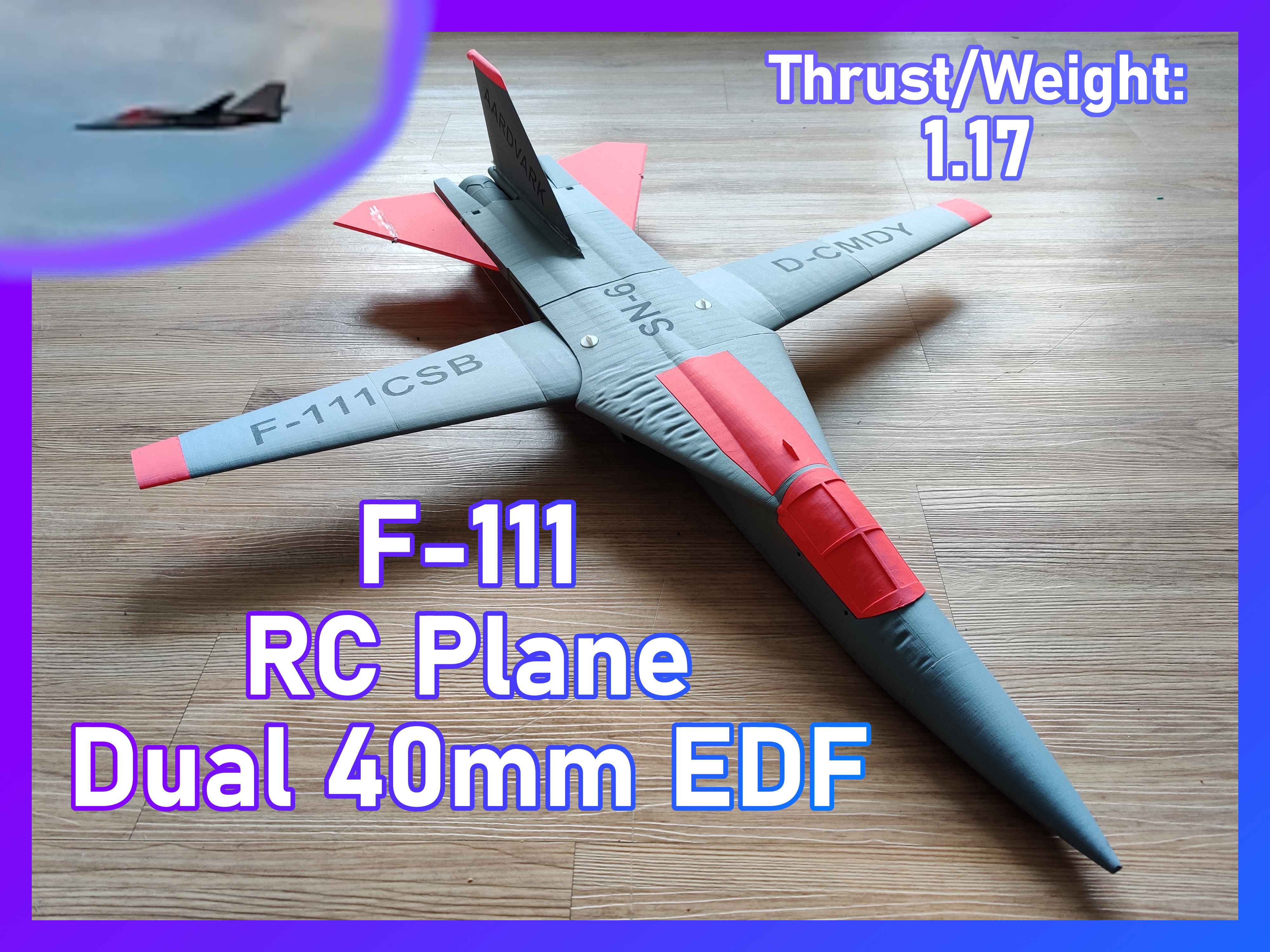F-111 CSB "SN-6" | Fully 3D Printable Dual 40mm EDF RC Plane