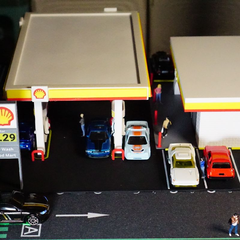 Shell Gas Station Model Set - 1:64 Scale Diorama by LAYRLAB | Download ...