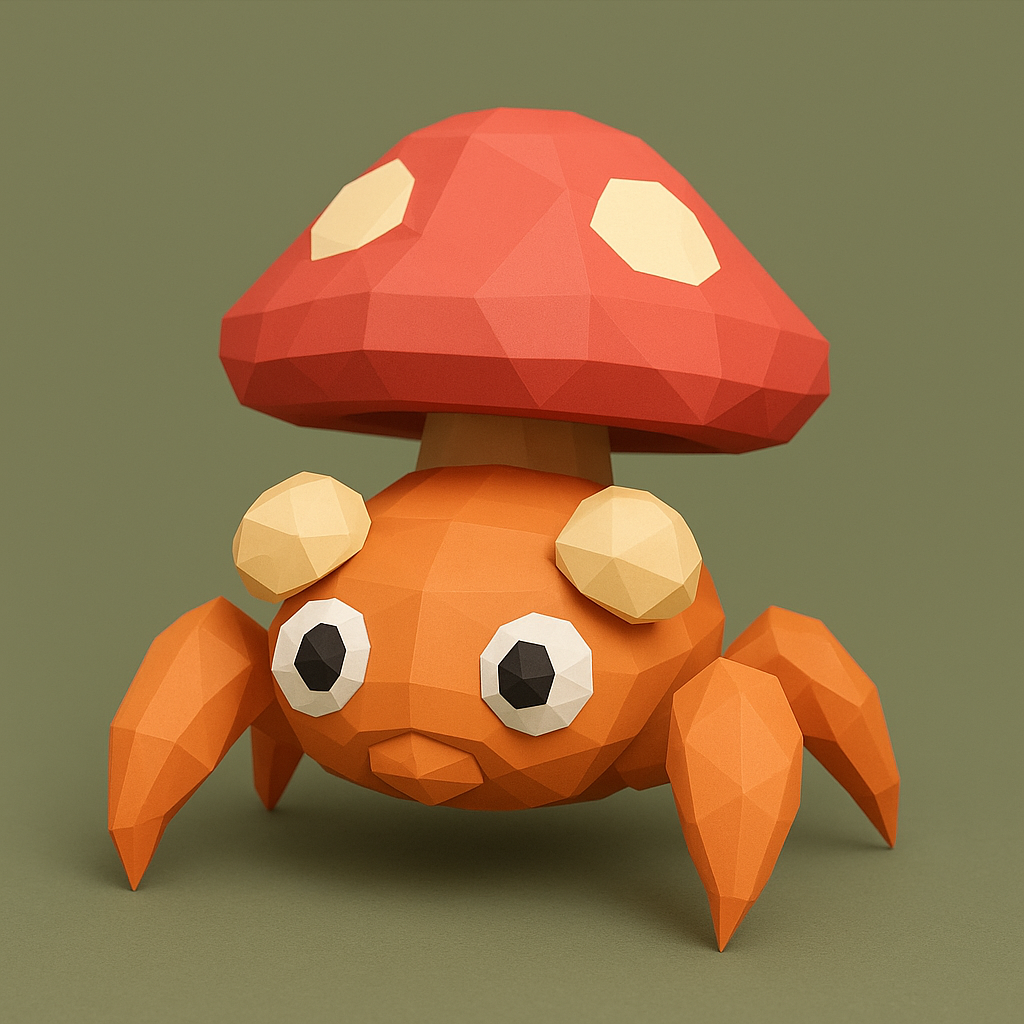 #046 Paras – Low Poly Pokémon