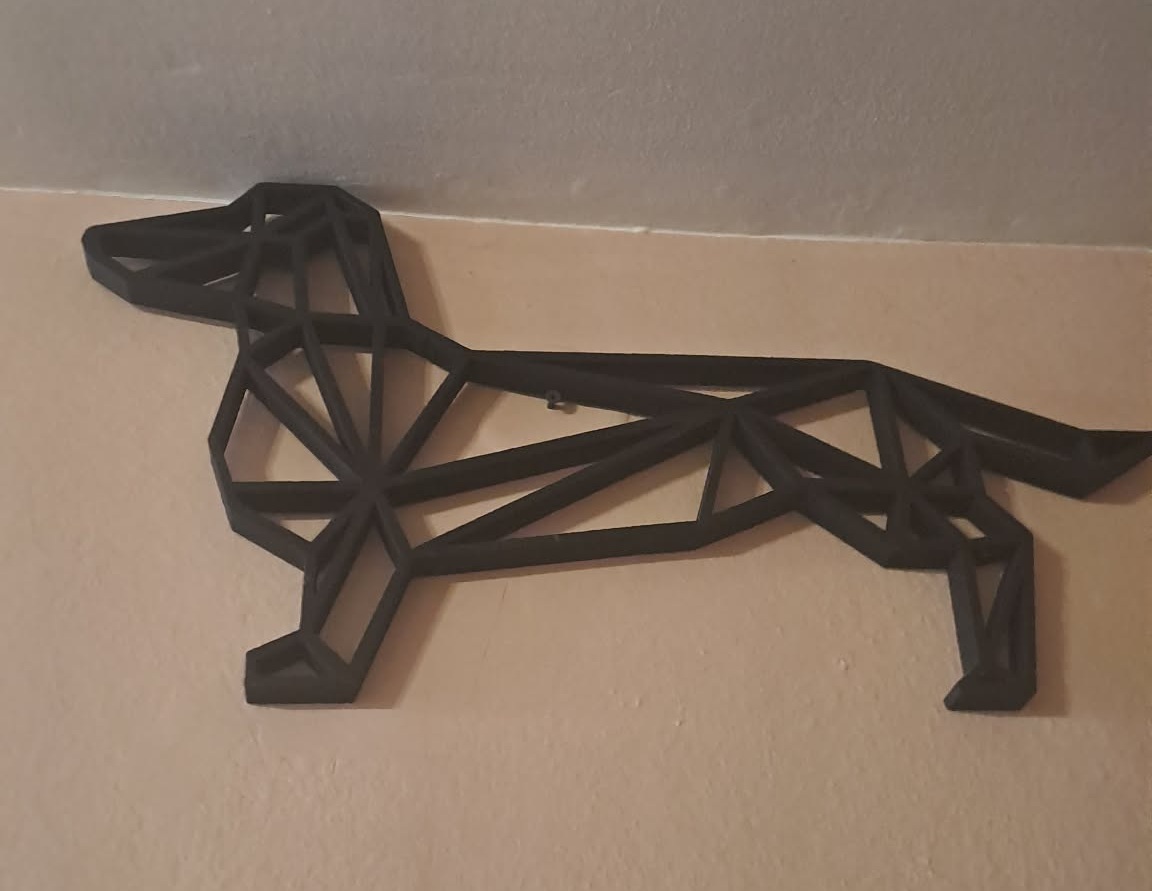 Low poly dachshund wall art