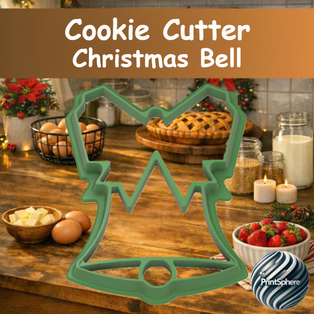 Baking - Cookie Cutter - Christmas Bell with Ribbon
