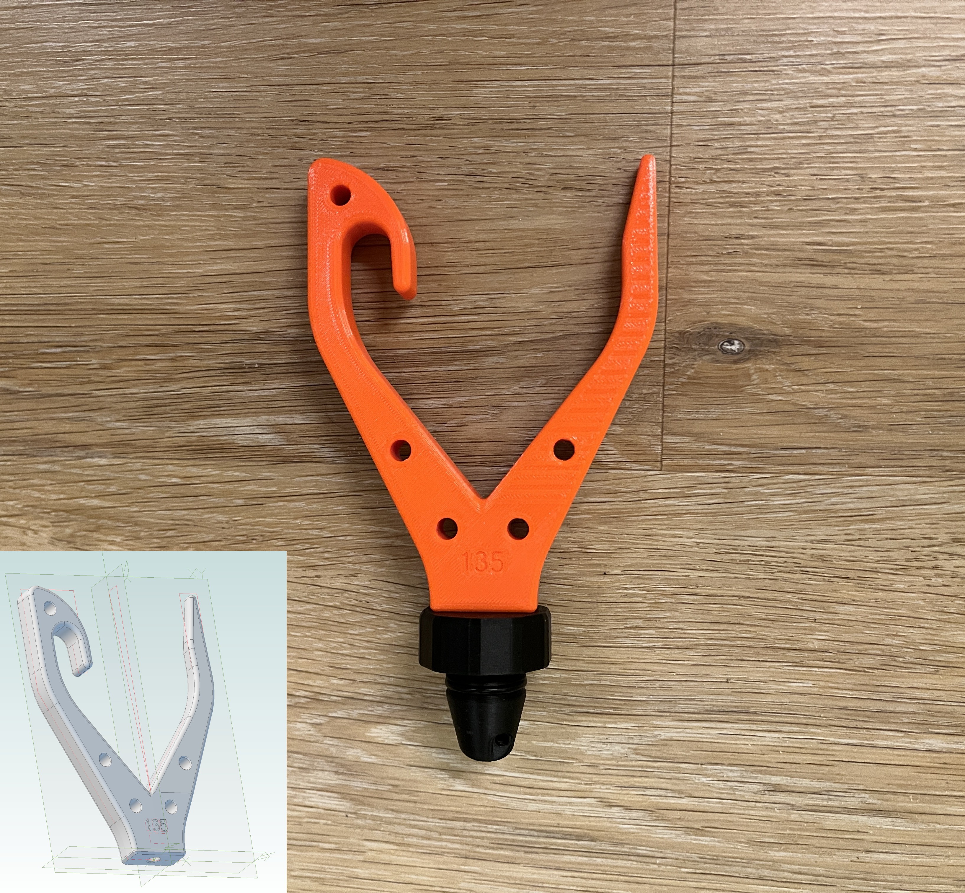 GeoCaching 130: Gabel - 66mm - Hook - M6-Mount
