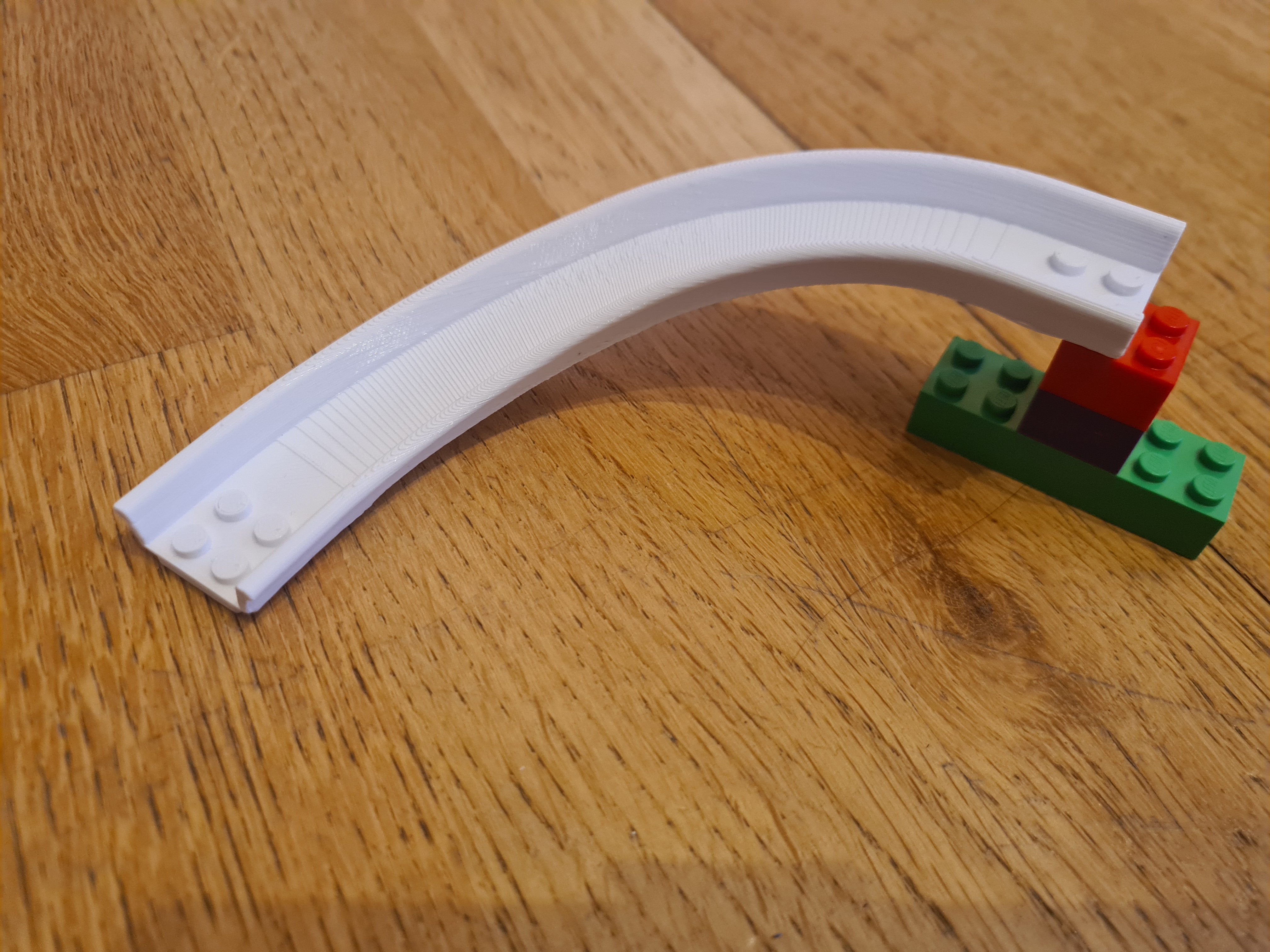 Lego Roller coaster turn track with height difference