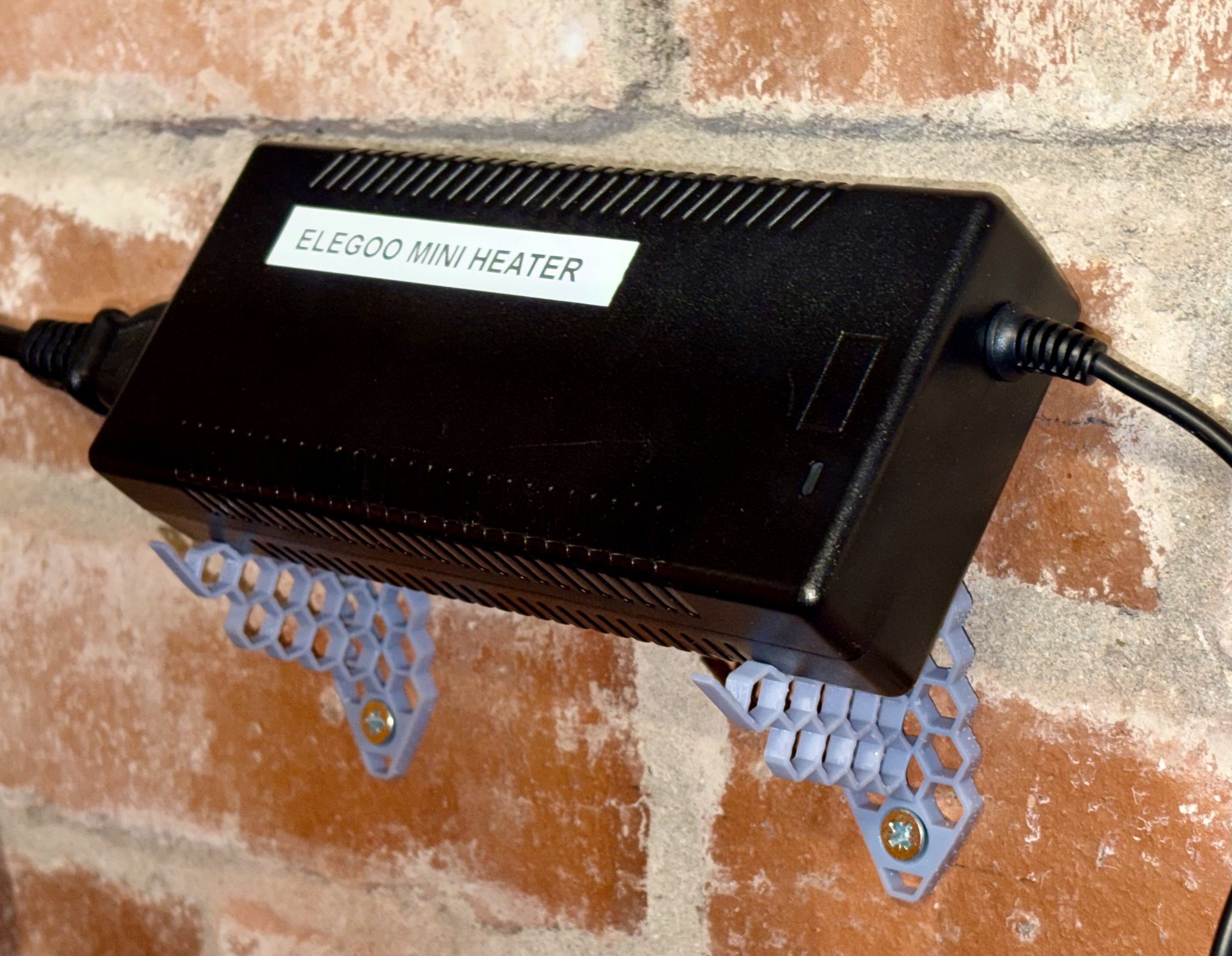 Honeycomb wall bracket for power brick