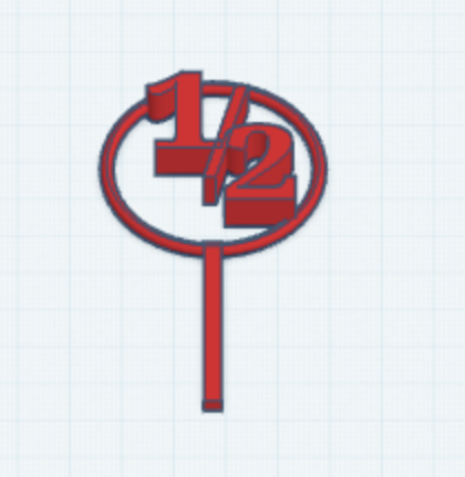 6 Months (1/2) / Half Way to One Cake Topper – Support-Free 3D Print Model