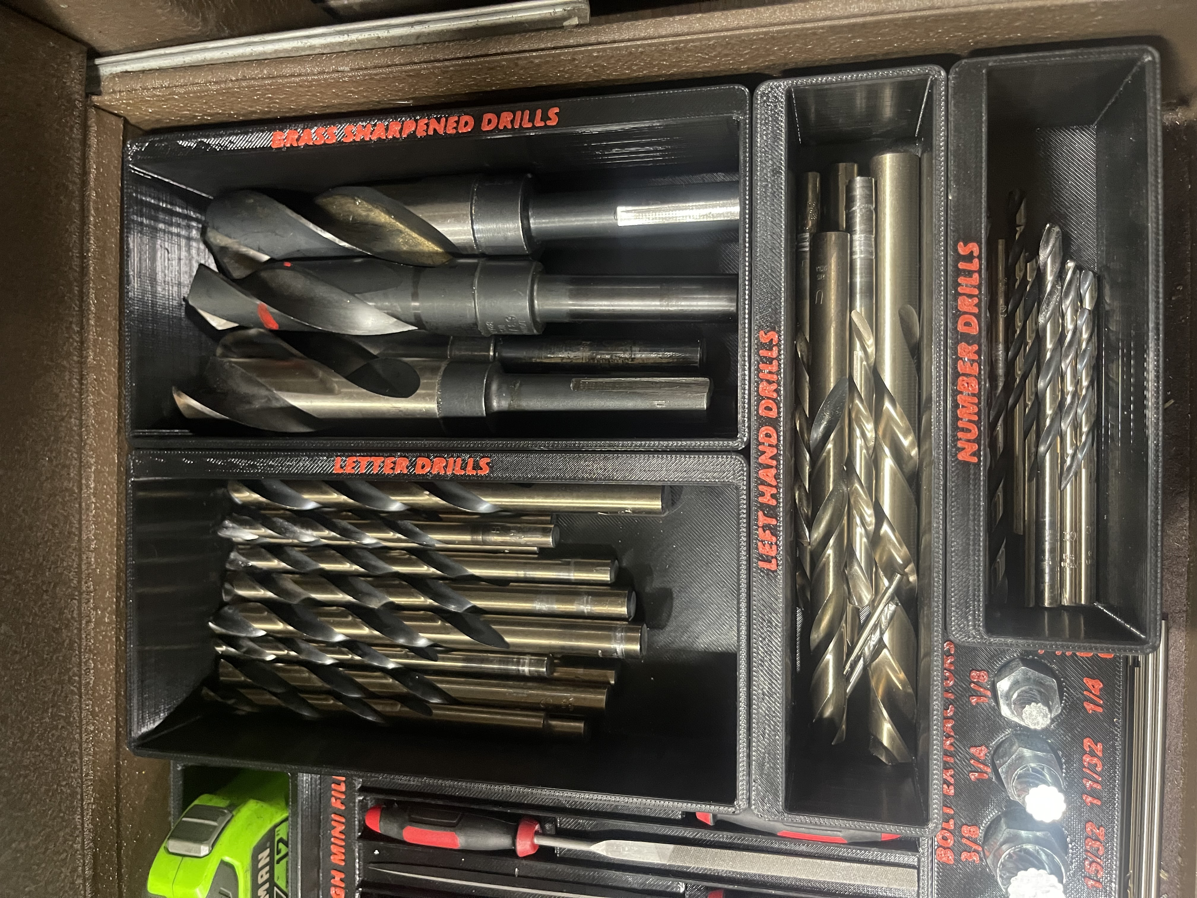 GRIDFINITY MACHINIST BIN HOLDERS FOR SPECIALTY DRILLS