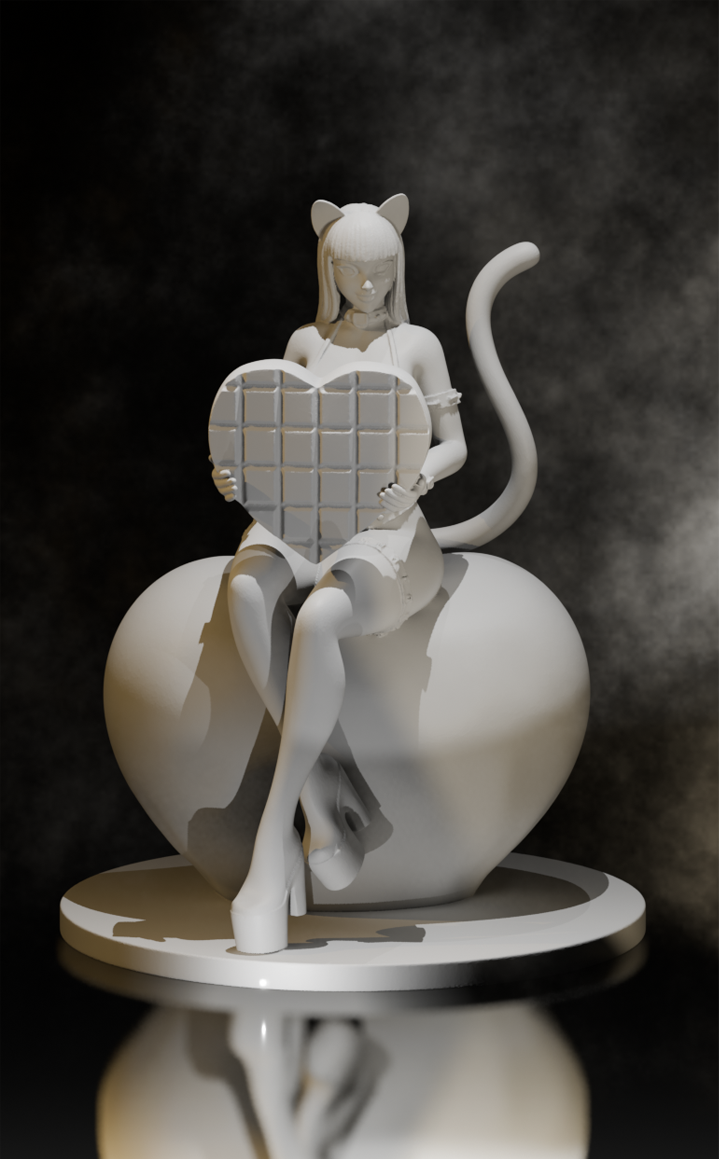Valentine’s cat-girl figurine 6