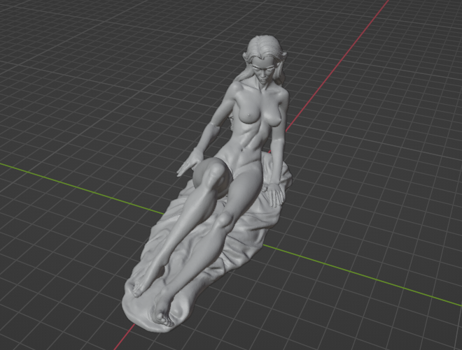 Reclining Muse – Artistic Nude Female Sculpture 3D Print Model